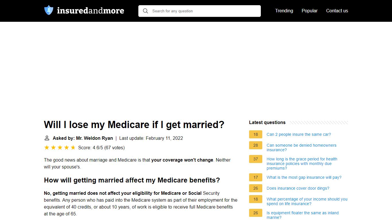 Will I lose my Medicare if I get married? - insuredandmore.com